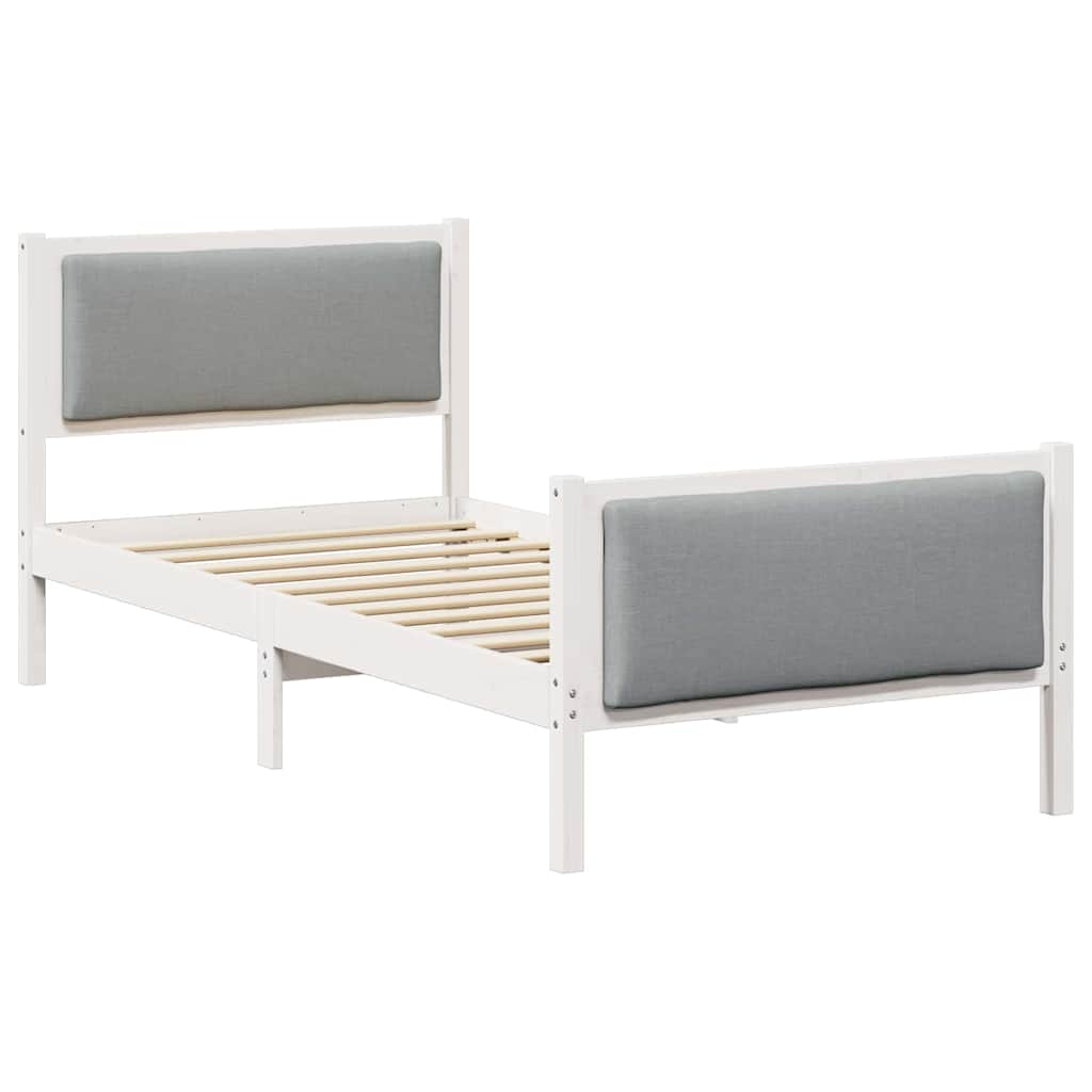 Bed Frame with Headboard Light Grey 90 x 200 cm Fabric